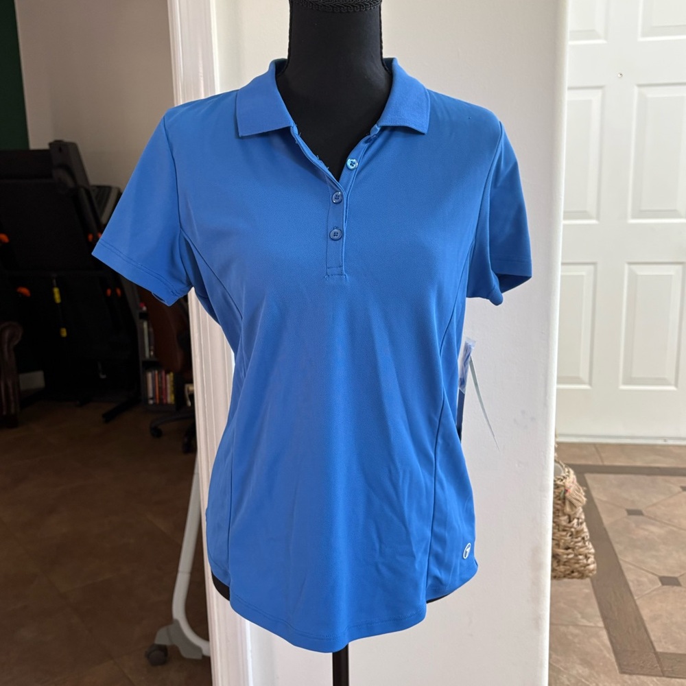 NWT Tribal Blue Polo Top | Short Sleeve | Performance Stretch - Picture 8 of 8